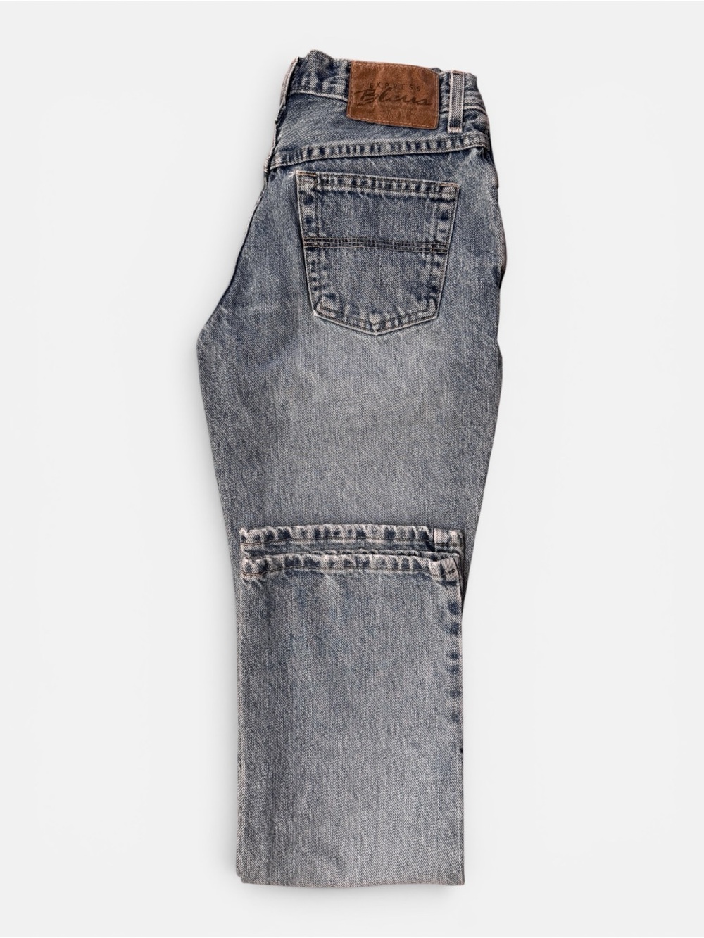 VTG 90s Express Blues High Rise Boot Cut Light Wash Jeans Made in Canada Size 27